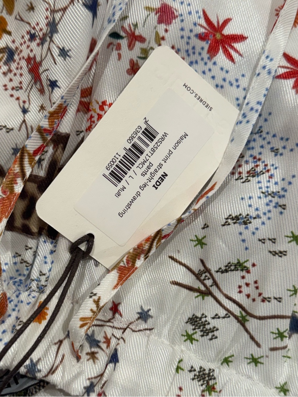 NWT SIEDRÉS MAISON PRINT STRAIGHT-LEG DRAWSTRING PANTS - Picture 7 of 7